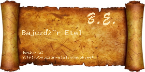 Bajczár Etel névjegykártya