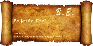 Bajczár Etel névjegykártya